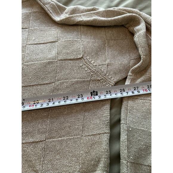 Clan Douglas Linen Silk Sweater XLL 2XL Cable Knit Scotland Taupe Gold Men EUC - Picture 8 of 9